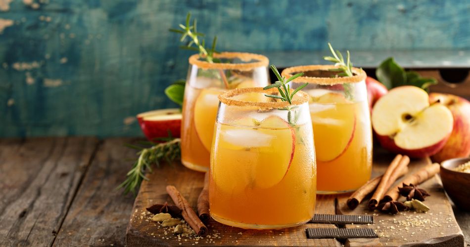 Hard apple cider cocktail with fall spices