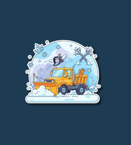 Snowplow Mailbox Hockey Day